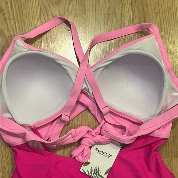 NWT Vibrant Pink One-Piece Swimsuit Size Large - Picture 9 of 15